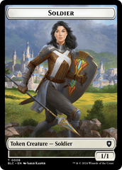 Human // Soldier Double-Sided Token [Bloomburrow Commander Tokens] | Yard's Games Ltd