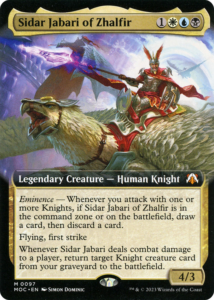 Sidar Jabari of Zhalfir (Extended Art) [March of the Machine Commander] | Yard's Games Ltd