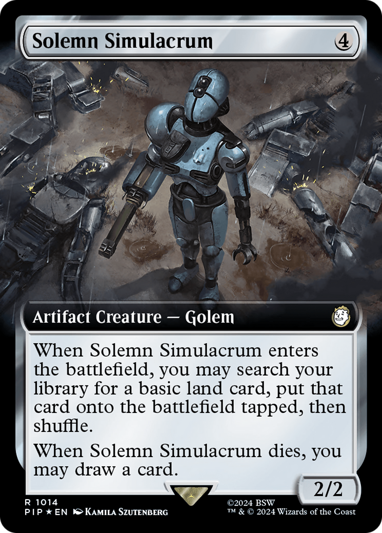 Solemn Simulacrum (Extended Art) (Surge Foil) [Fallout] | Yard's Games Ltd