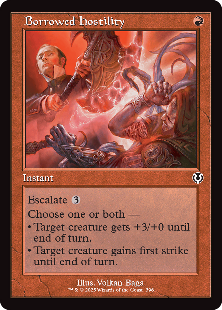 Borrowed Hostility (Retro Frame) [Innistrad Remastered] | Yard's Games Ltd