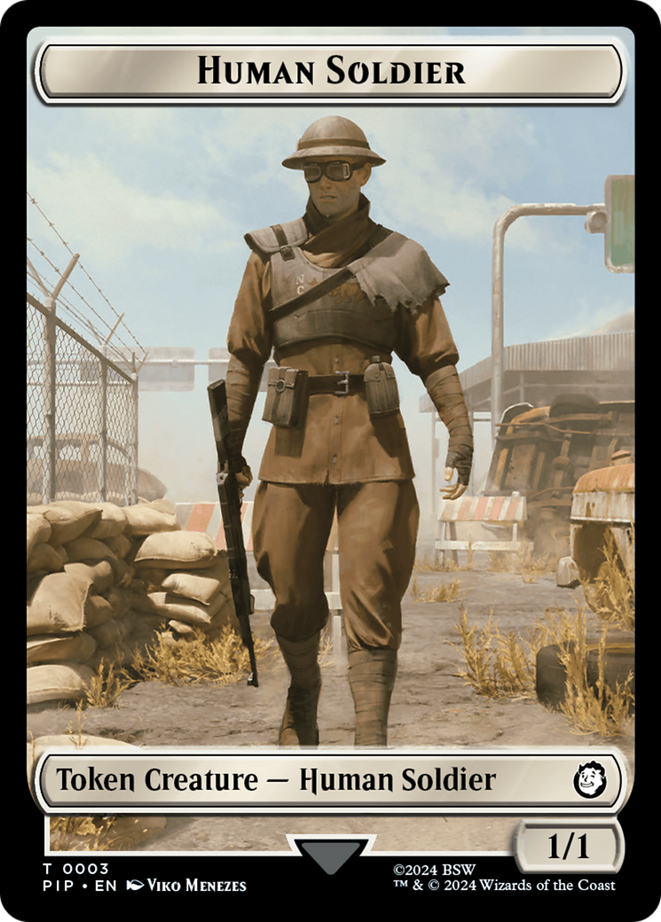 Food (0014) // Human Soldier Double-Sided Token [Fallout Tokens] | Yard's Games Ltd