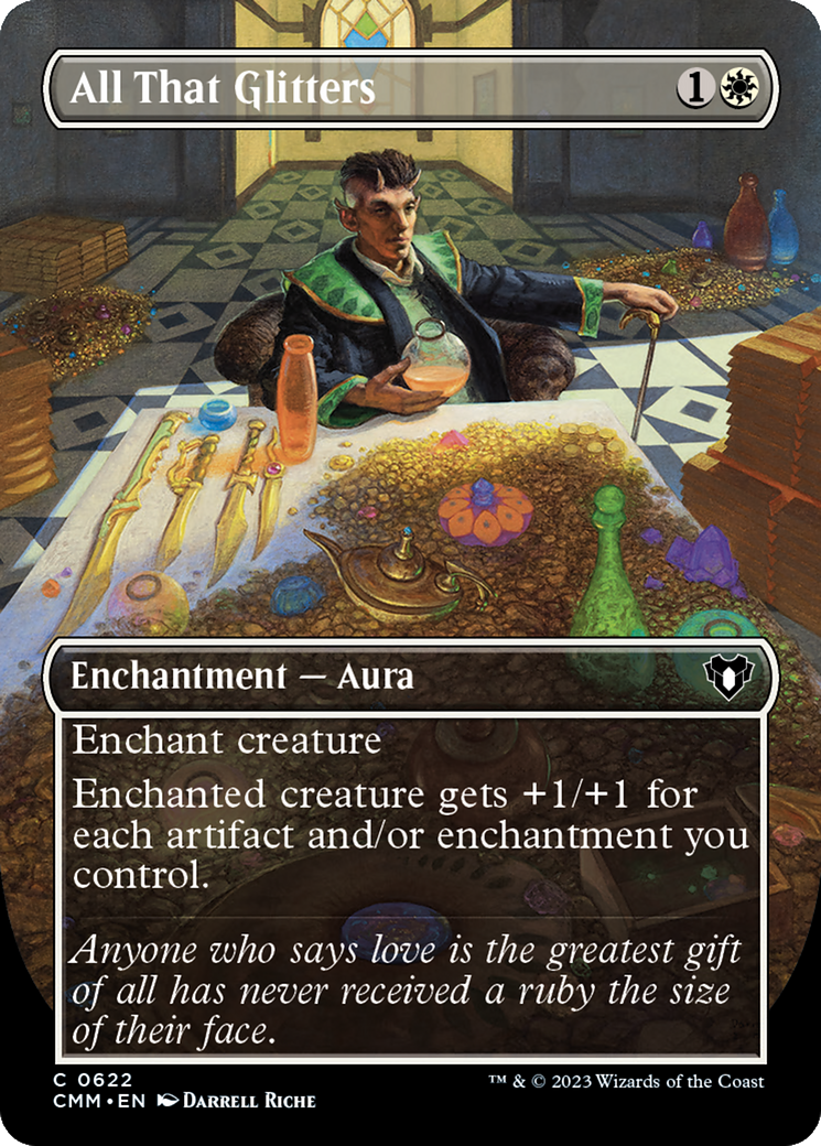 All That Glitters (Borderless Alternate Art) [Commander Masters] | Yard's Games Ltd