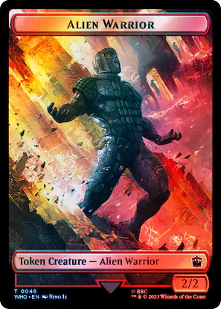 Dalek // Alien Warrior Double-Sided Token (Surge Foil) [Doctor Who Tokens] | Yard's Games Ltd