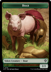 Boar // Manifest Double-Sided Token [Outlaws of Thunder Junction Commander Tokens] | Yard's Games Ltd