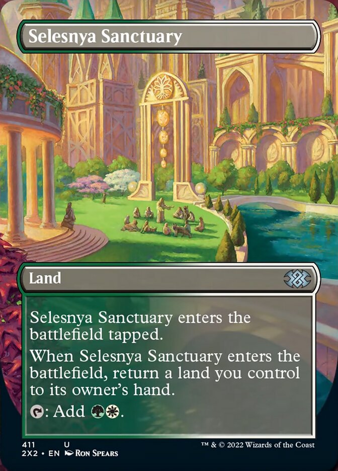 Selesnya Sanctuary (Borderless Alternate Art) [Double Masters 2022] | Yard's Games Ltd