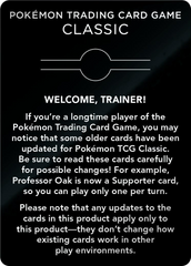 Pokémon TCG: Pokémon Trading Card Game Classic | Yard's Games Ltd