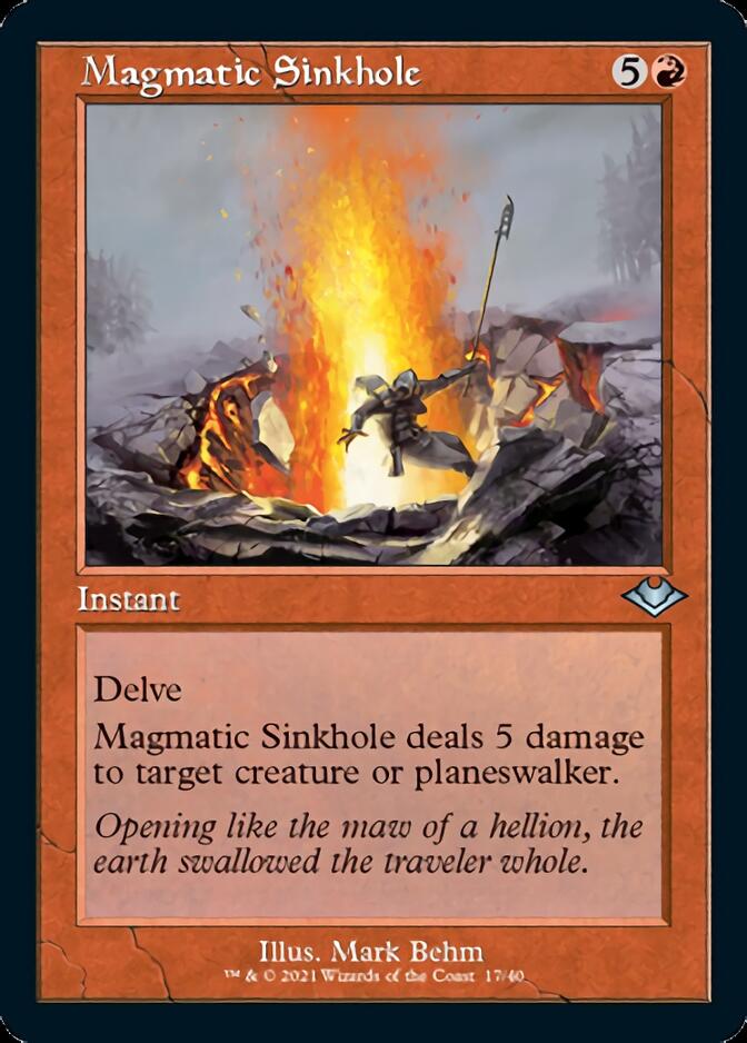 Magmatic Sinkhole (Retro Foil Etched) [Modern Horizons] | Yard's Games Ltd