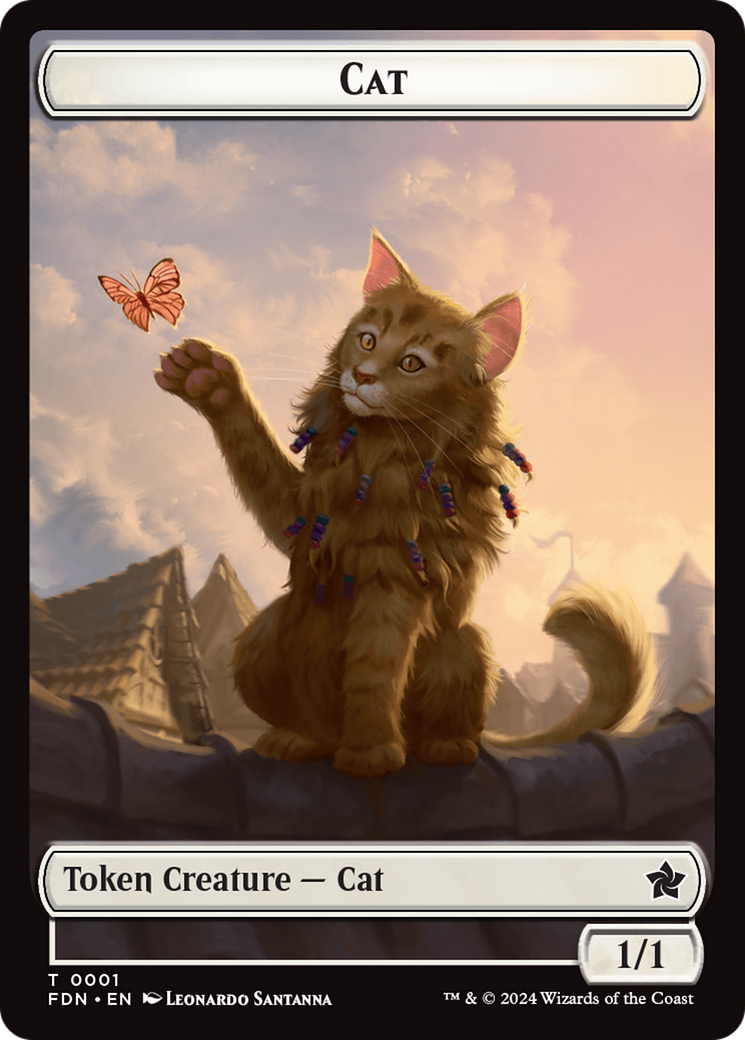 Cat (0001) // Cat (0002) Doubled-Sided Token [Foundations Tokens] | Yard's Games Ltd