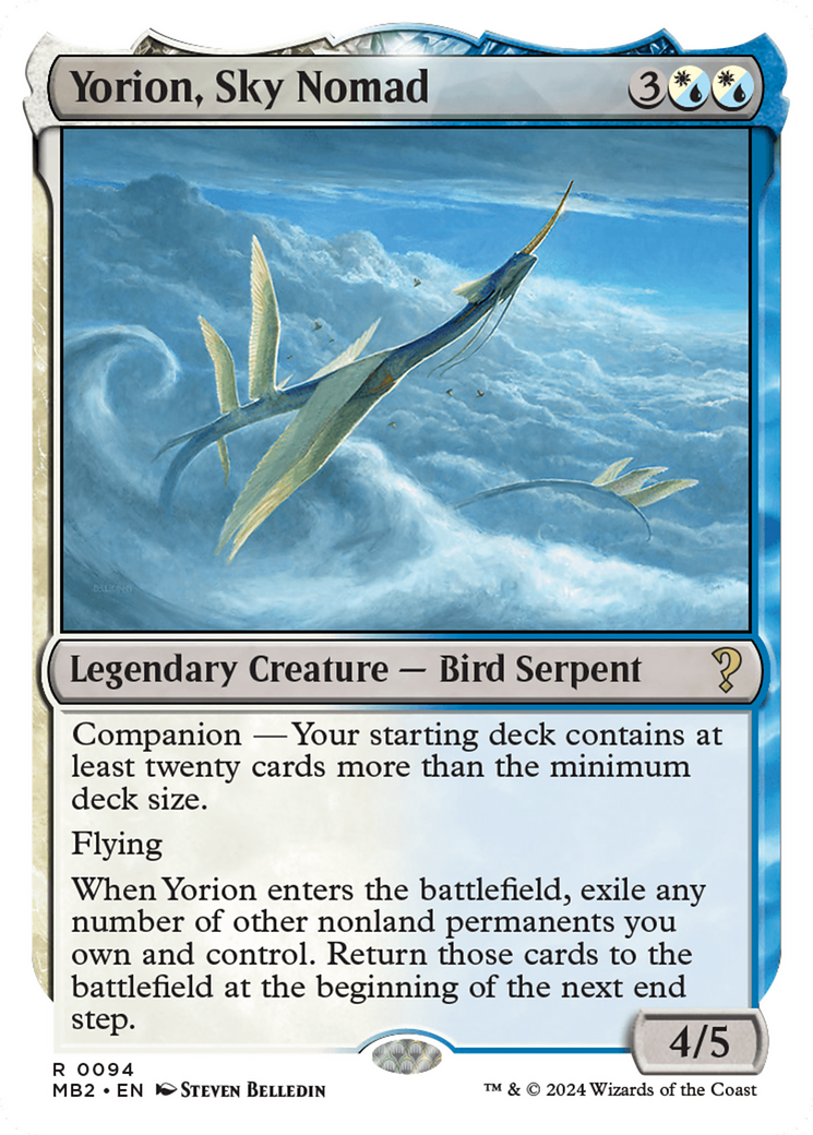 Yorion, Sky Nomad (White Border) [Mystery Booster 2] | Yard's Games Ltd