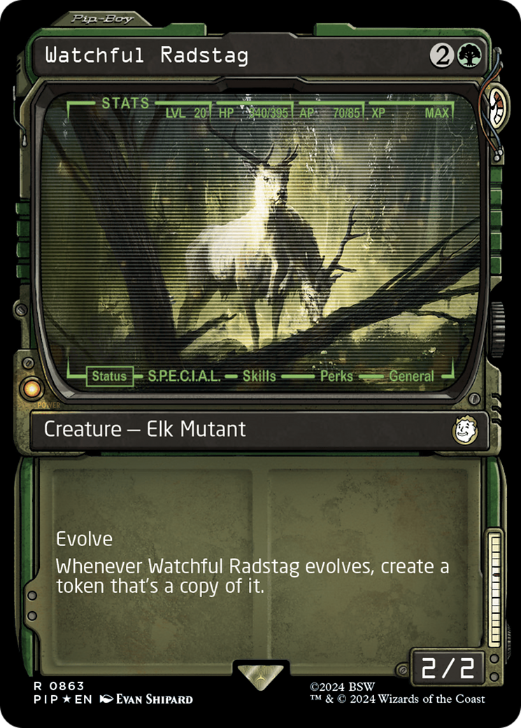 Watchful Radstag (Showcase) (Surge Foil) [Fallout] | Yard's Games Ltd