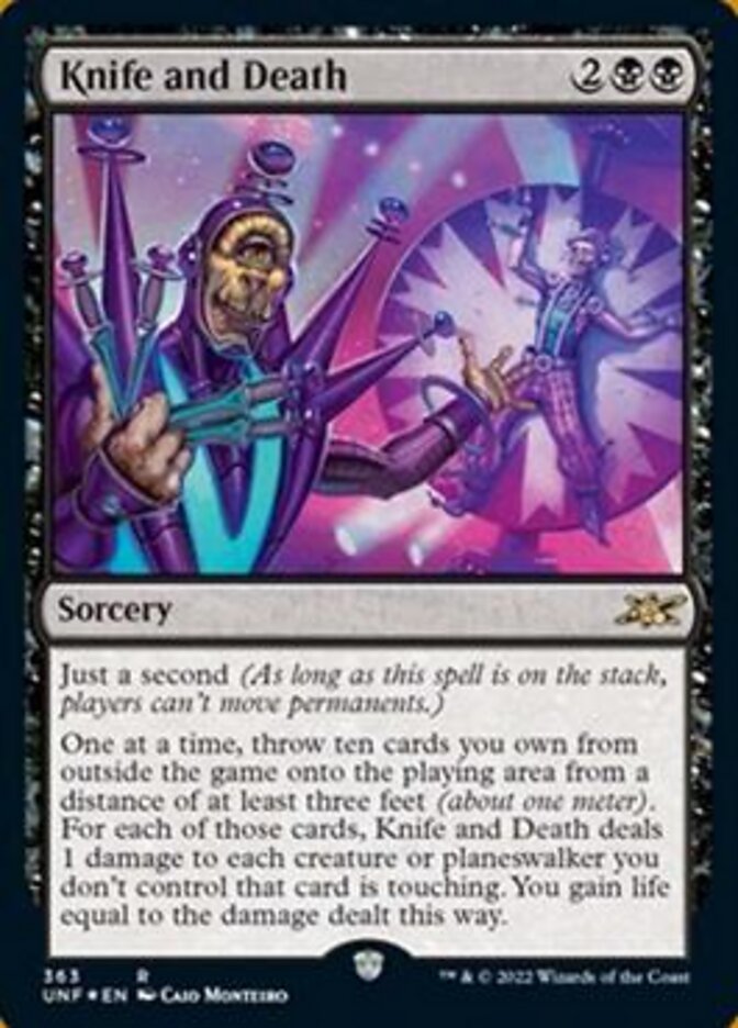 Knife and Death (Galaxy Foil) [Unfinity] | Yard's Games Ltd