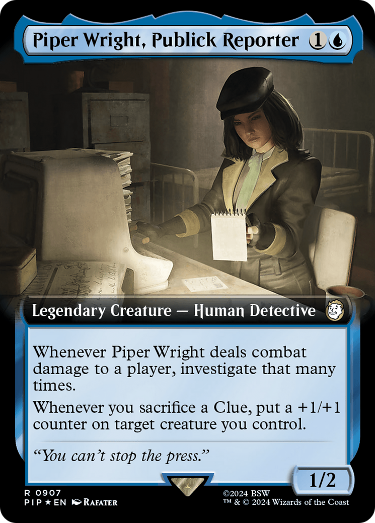 Piper Wright, Publick Reporter (Extended Art) (Surge Foil) [Fallout] | Yard's Games Ltd