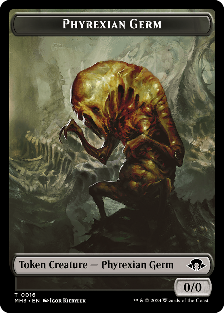 Phyrexian Germ // Emblem - Tamiyo, Seasoned Scholar Double-Sided Token [Modern Horizons 3 Tokens] | Yard's Games Ltd