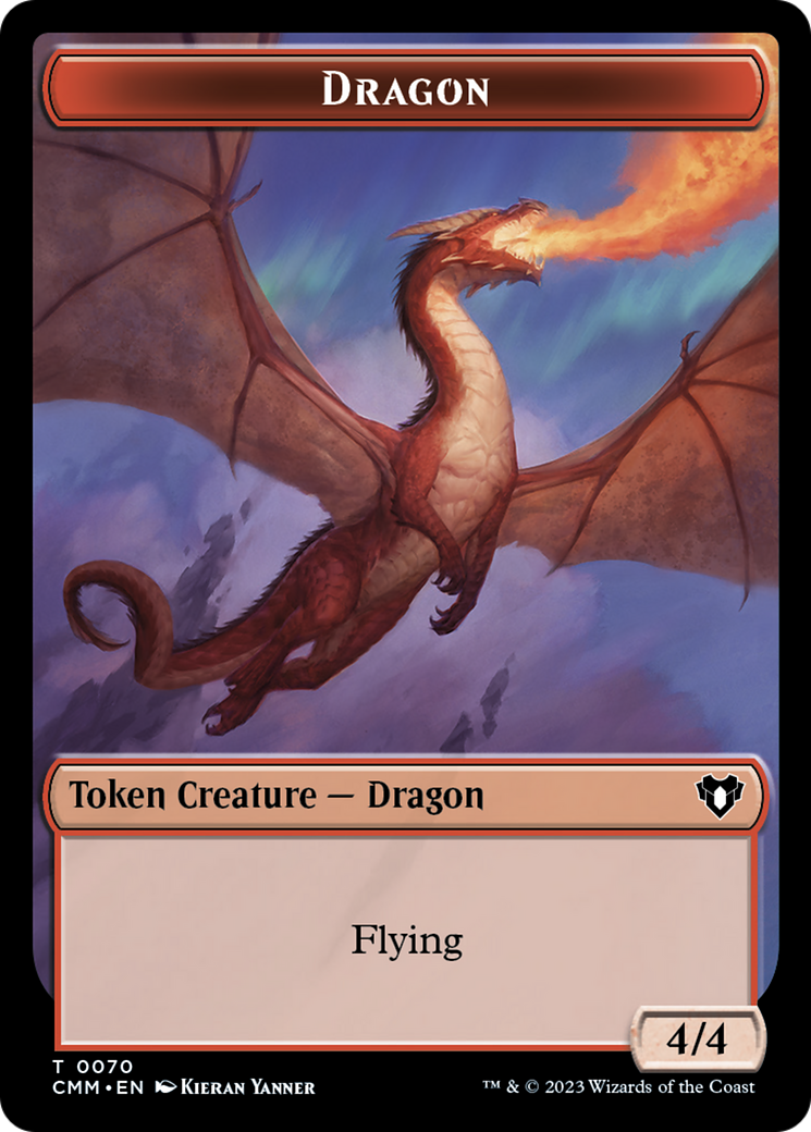 Dragon // Kor Ally Double-Sided Token [Commander Masters Tokens] | Yard's Games Ltd