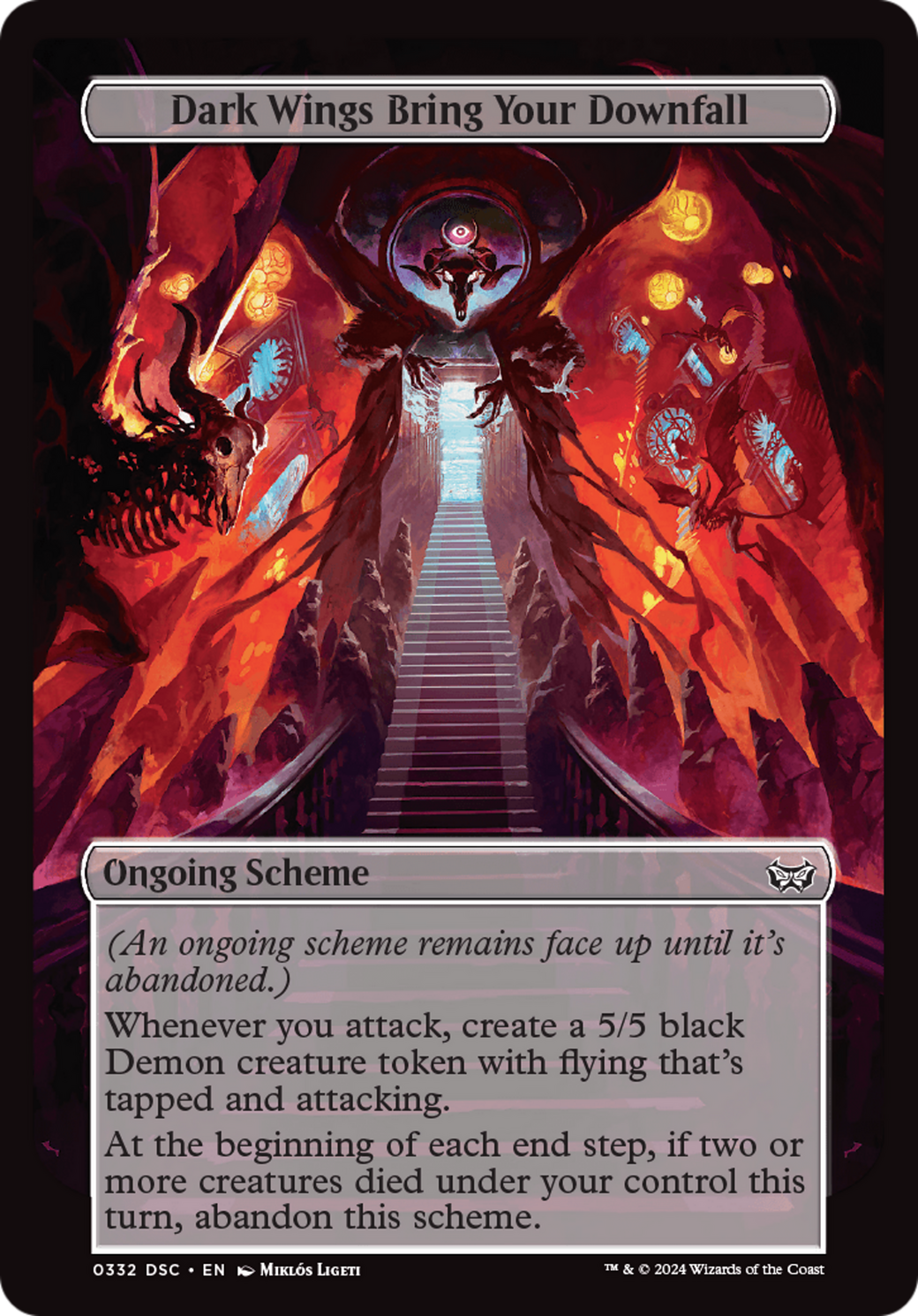 Dark Wings Bring Your Downfall (Full Art) [Duskmourn: Archenemy] | Yard's Games Ltd