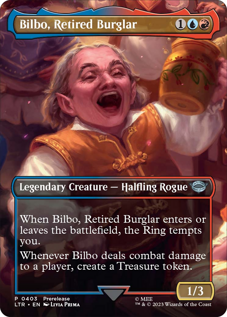 Bilbo, Retired Burglar (Borderless Alternate Art) [The Lord of the Rings: Tales of Middle-Earth] | Yard's Games Ltd