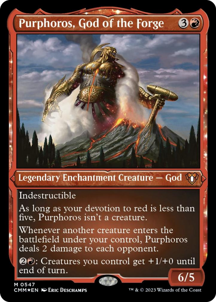 Purphoros, God of the Forge (Foil Etched) [Commander Masters] | Yard's Games Ltd