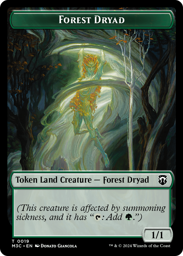 Boar (Ripple Foil) // Forest Dryad Double-Sided Token [Modern Horizons 3 Commander Tokens] | Yard's Games Ltd