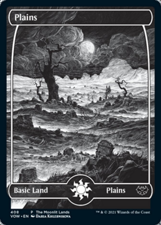 Plains (The Moonlit Lands) (Foil Etched) [Innistrad: Crimson Vow Promos] | Yard's Games Ltd