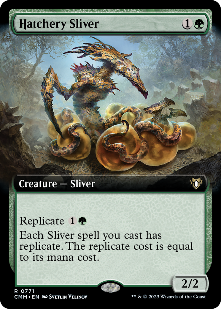 Hatchery Sliver (Extended Art) [Commander Masters] | Yard's Games Ltd