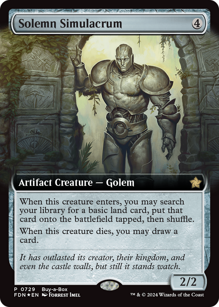 Solemn Simulacrum (Extended Art) (Buy-A-Box) [Foundations Promos] | Yard's Games Ltd