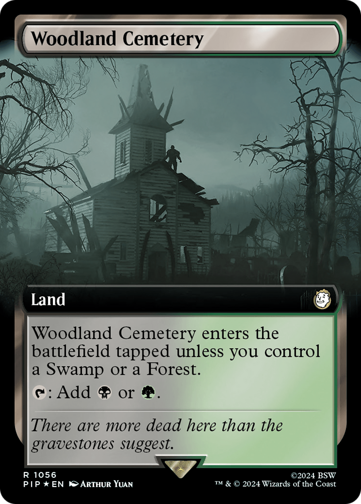 Woodland Cemetery (Extended Art) (Surge Foil) [Fallout] | Yard's Games Ltd