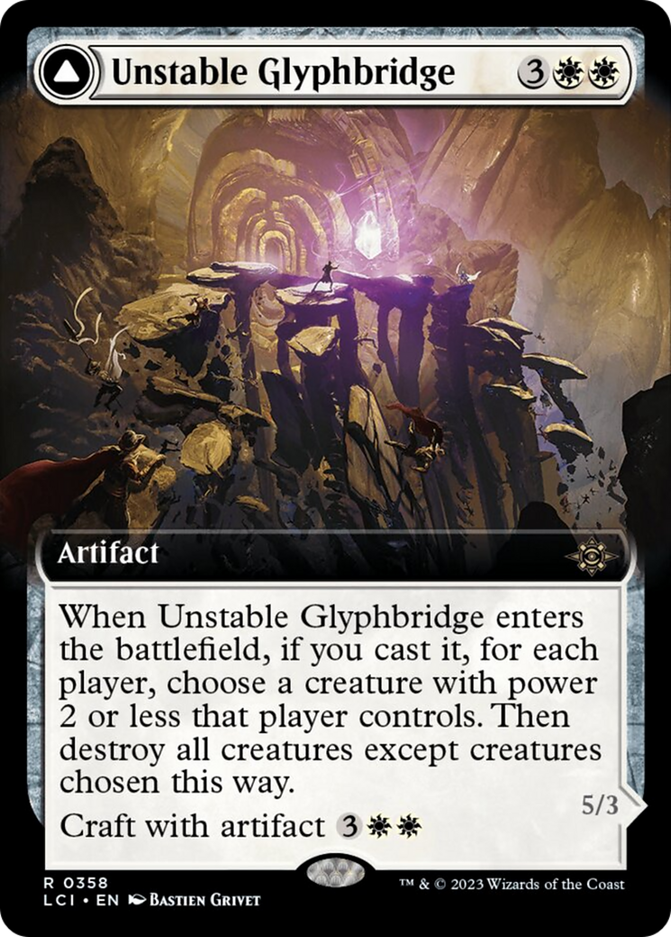 Unstable Glyphbridge // Sandswirl Wanderglyph (Extended Art) [The Lost Caverns of Ixalan] | Yard's Games Ltd