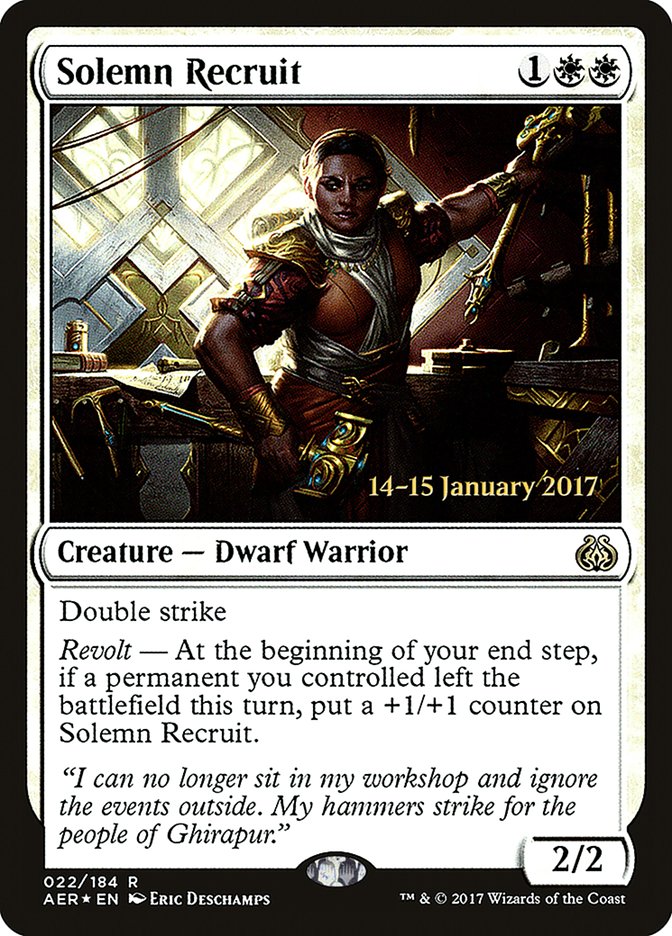 Solemn Recruit [Aether Revolt Prerelease Promos] | Yard's Games Ltd