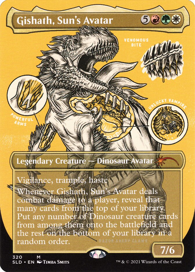 Gishath, Sun's Avatar (Borderless Foil Etched) [Secret Lair Drop Series] | Yard's Games Ltd