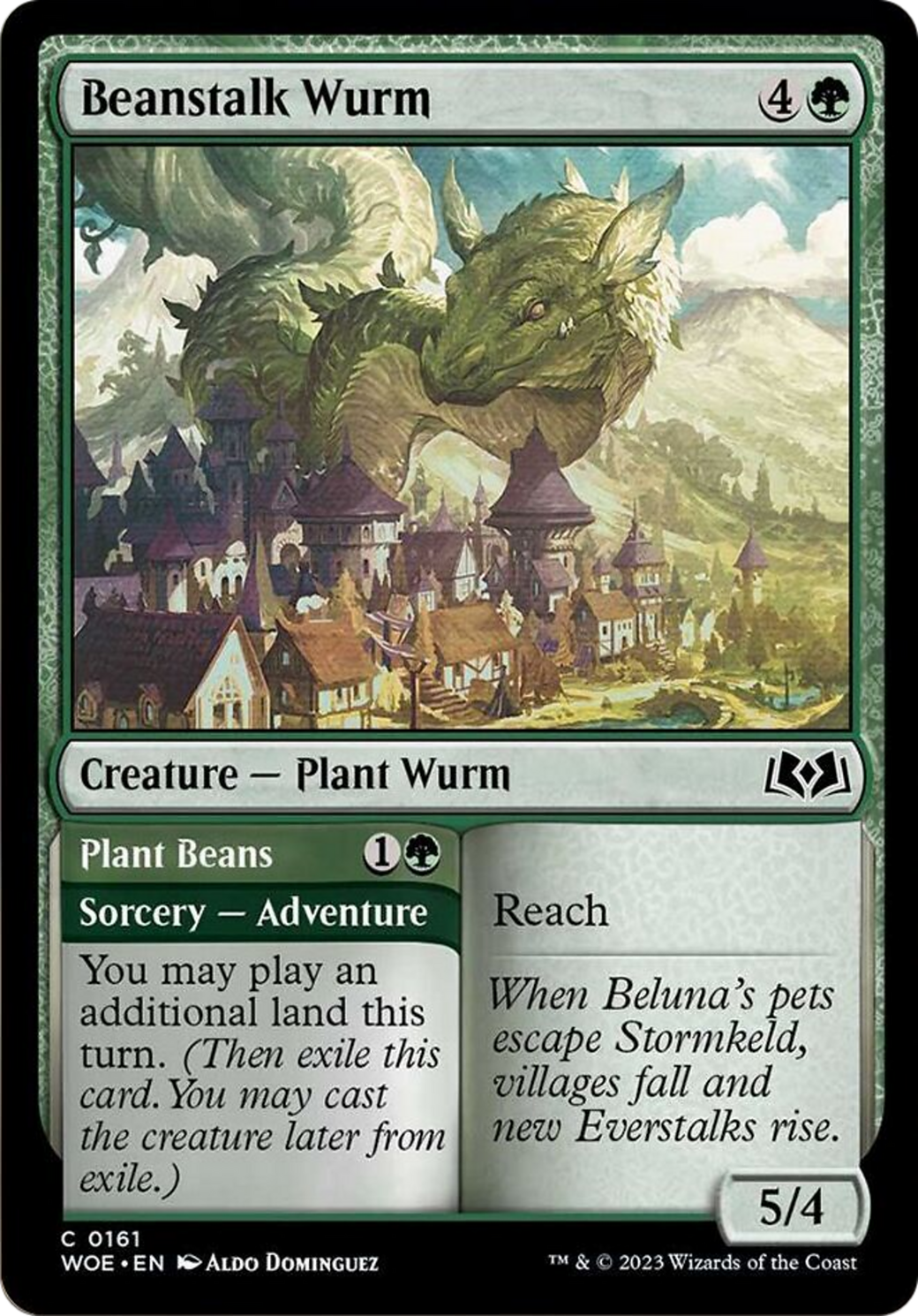 Beanstalk Wurm // Plant Beans [Wilds of Eldraine] | Yard's Games Ltd