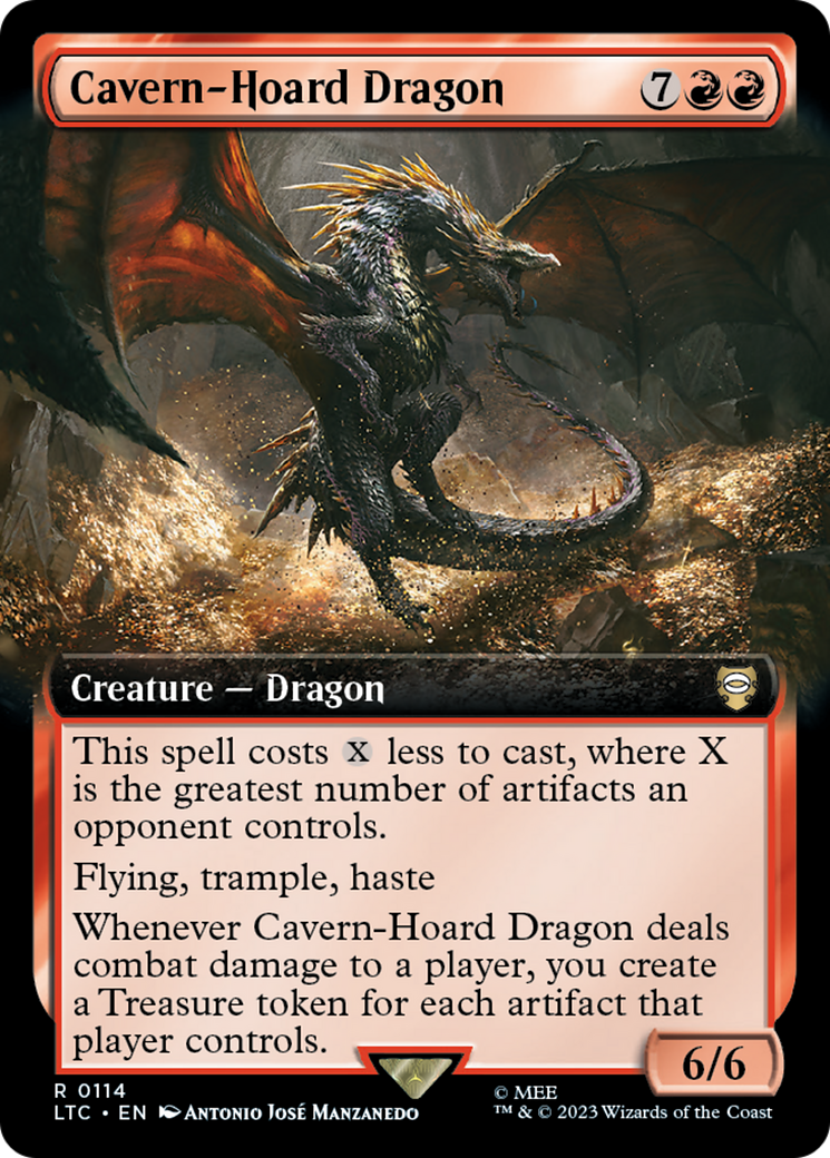 Cavern-Hoard Dragon (Extended Art) [The Lord of the Rings: Tales of Middle-Earth Commander] | Yard's Games Ltd