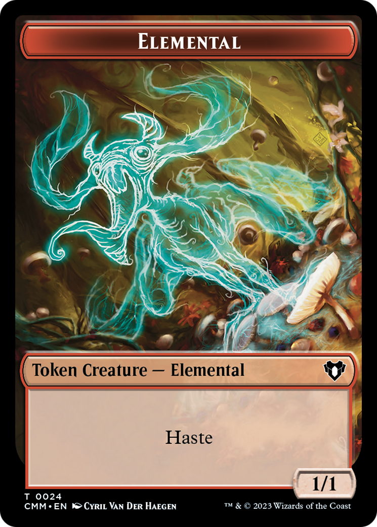 Elemental (0024) // Elf Druid Double-Sided Token [Commander Masters Tokens] | Yard's Games Ltd