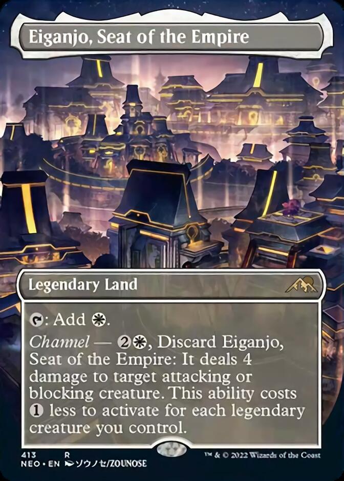 Eiganjo, Seat of the Empire (Borderless Alternate Art) [Kamigawa: Neon Dynasty] | Yard's Games Ltd