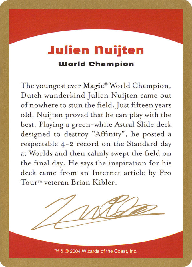 Julien Nuijten Bio [World Championship Decks 2004] | Yard's Games Ltd