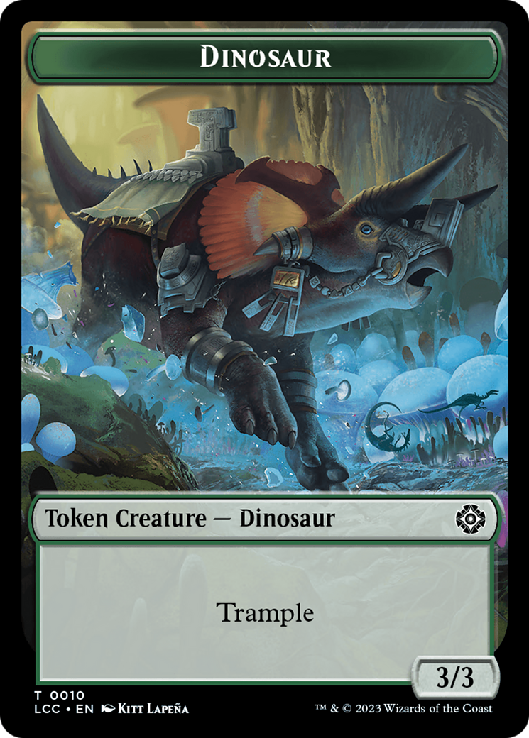 Elephant // Dinosaur (0010) Double-Sided Token [The Lost Caverns of Ixalan Commander Tokens] | Yard's Games Ltd