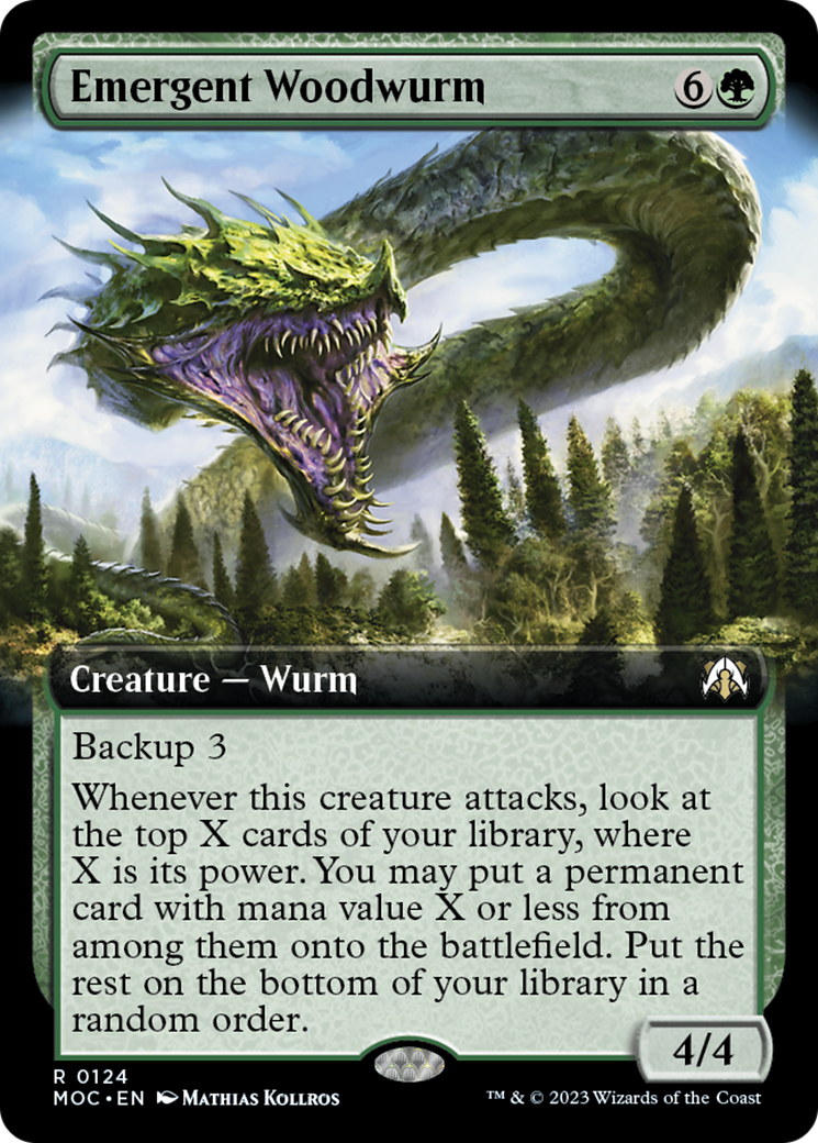 Emergent Woodwurm (Extended Art) [March of the Machine Commander] | Yard's Games Ltd