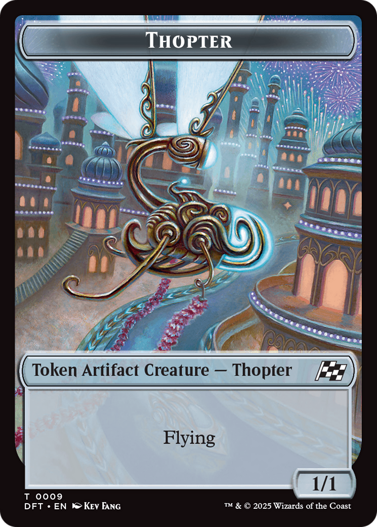 Golem (0015) // Thopter (0009) Double-Sided Token [Aetherdrift Tokens] | Yard's Games Ltd