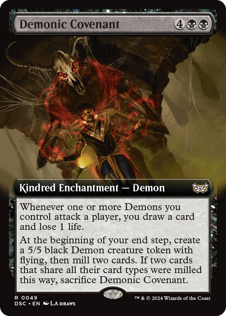 Demonic Covenant (Extended Art) [Duskmourn: House of Horror Commander] | Yard's Games Ltd