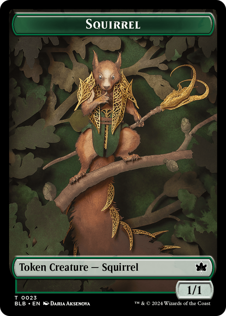 Squirrel // Starscape Cleric Double-Sided Token [Bloomburrow Tokens] | Yard's Games Ltd