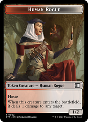 Human Rogue // Plot Double-Sided Token [Outlaws of Thunder Junction: Breaking News Tokens] | Yard's Games Ltd