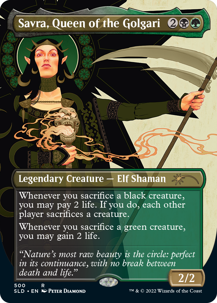 Savra, Queen of the Golgari (Borderless) [Secret Lair Drop Series] | Yard's Games Ltd