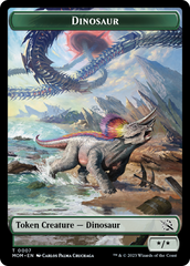 Warrior // Dinosaur Double-Sided Token [March of the Machine Tokens] | Yard's Games Ltd