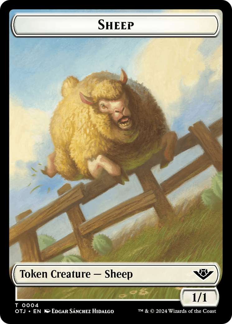 Sheep Token [Outlaws of Thunder Junction Tokens] | Yard's Games Ltd