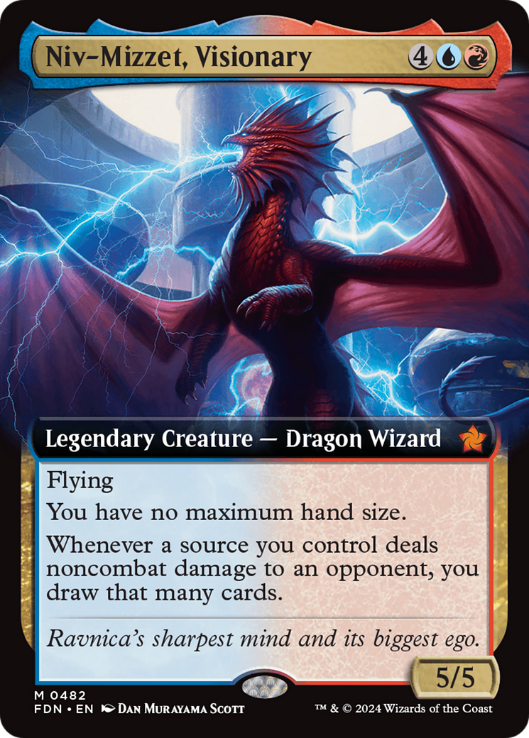 Niv-Mizzet, Visionary (Extended Art) [Foundations] | Yard's Games Ltd