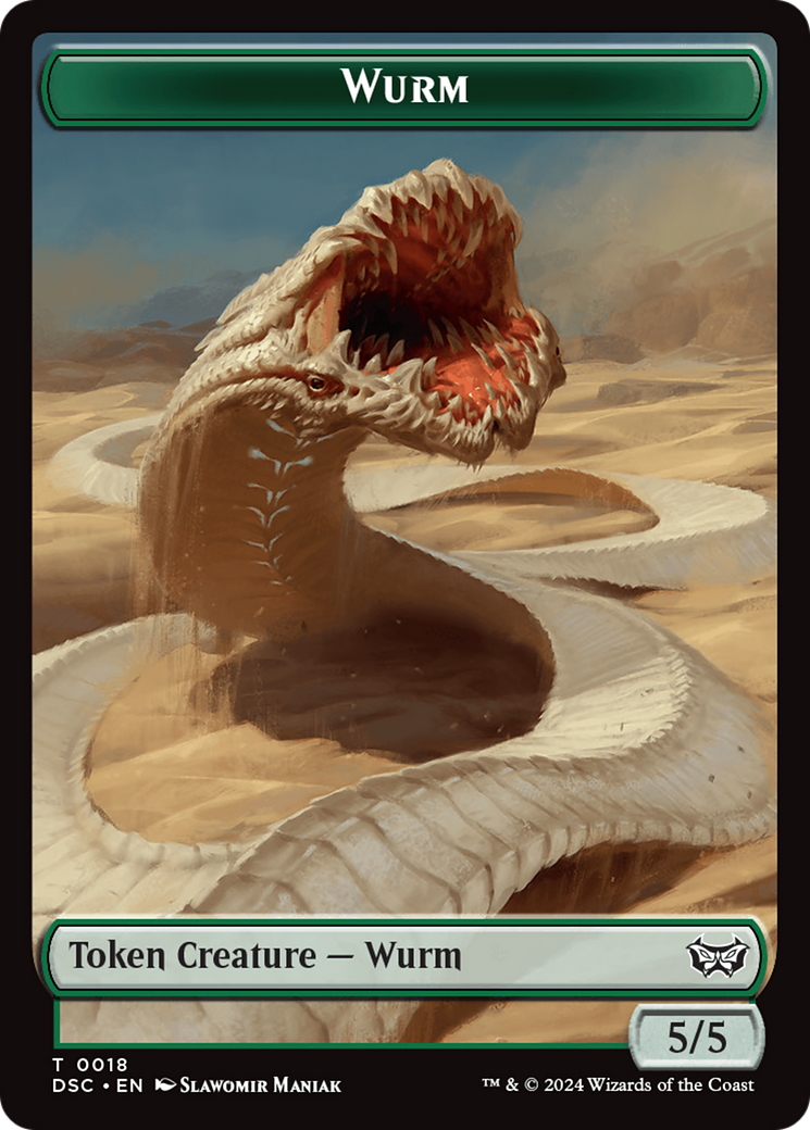 Wurm (0018) // Fractal Double-Sided Token [Duskmourn: House of Horror Commander Tokens] | Yard's Games Ltd