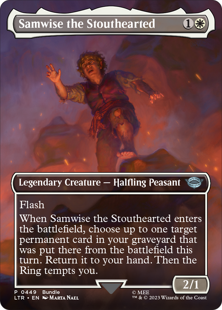 Samwise the Stouthearted (Borderless Alternate Art) [The Lord of the Rings: Tales of Middle-Earth] | Yard's Games Ltd