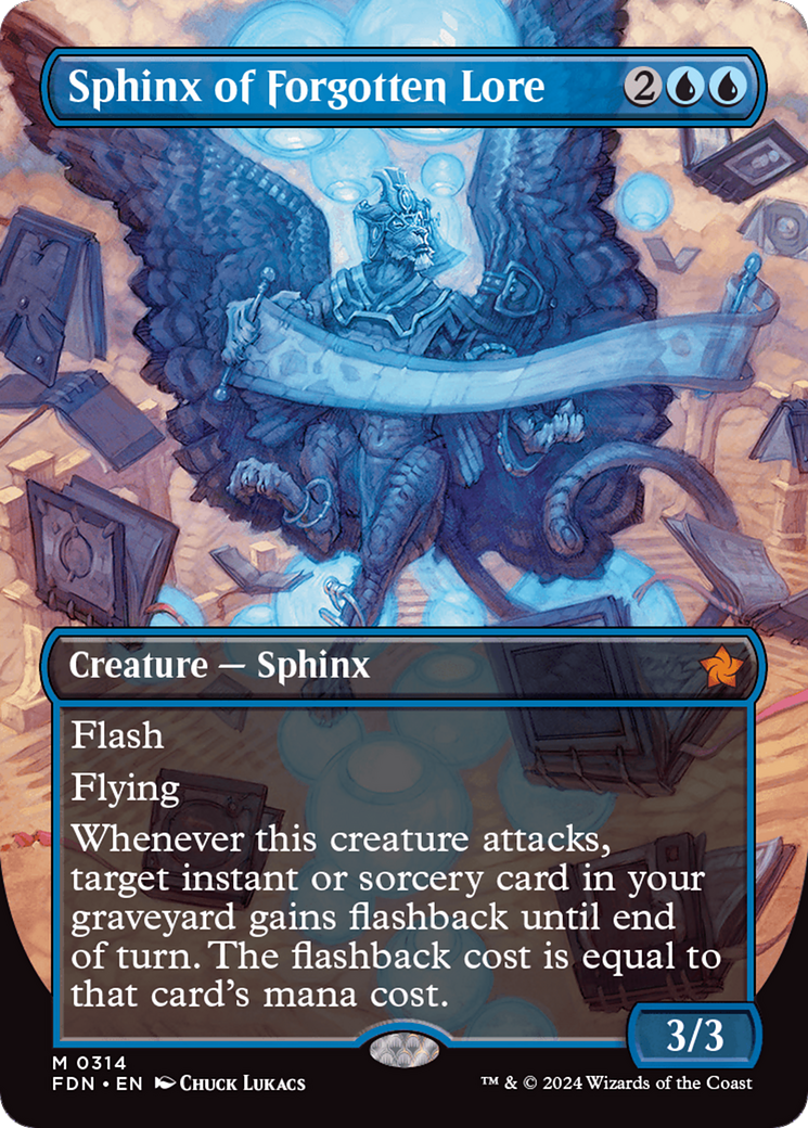 Sphinx of Forgotten Lore (Borderless) [Foundations] | Yard's Games Ltd