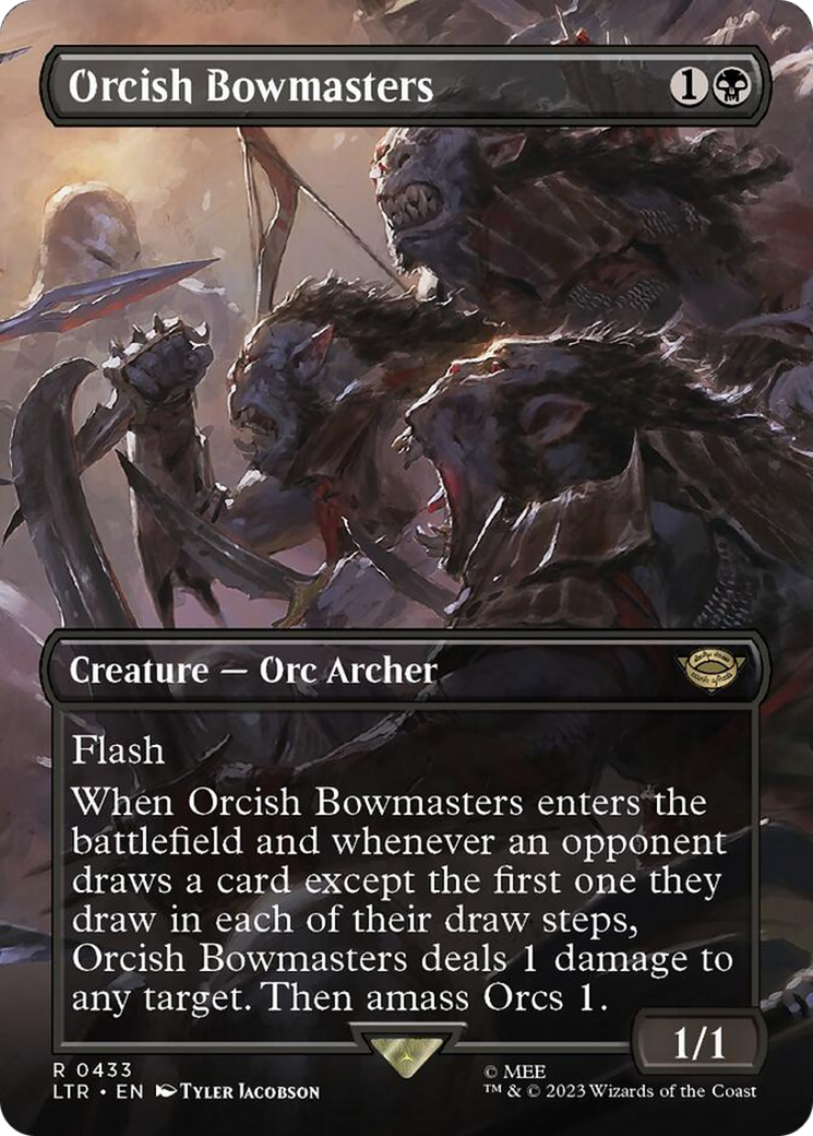 Orcish Bowmasters (Borderless Alternate Art) [The Lord of the Rings: Tales of Middle-Earth] | Yard's Games Ltd