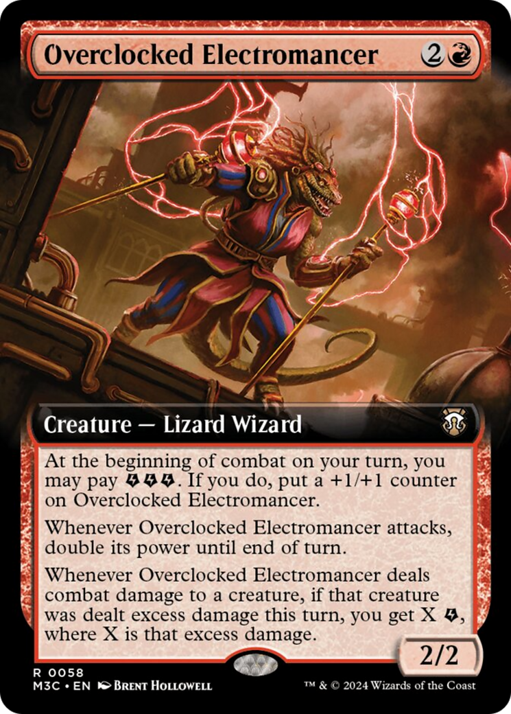 Overclocked Electromancer (Extended Art) (Ripple Foil) [Modern Horizons 3 Commander] | Yard's Games Ltd