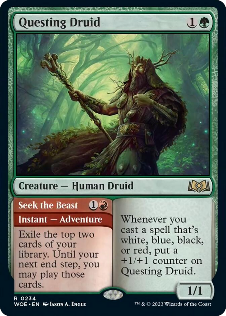 Questing Druid // Seek the Beast [Wilds of Eldraine] | Yard's Games Ltd